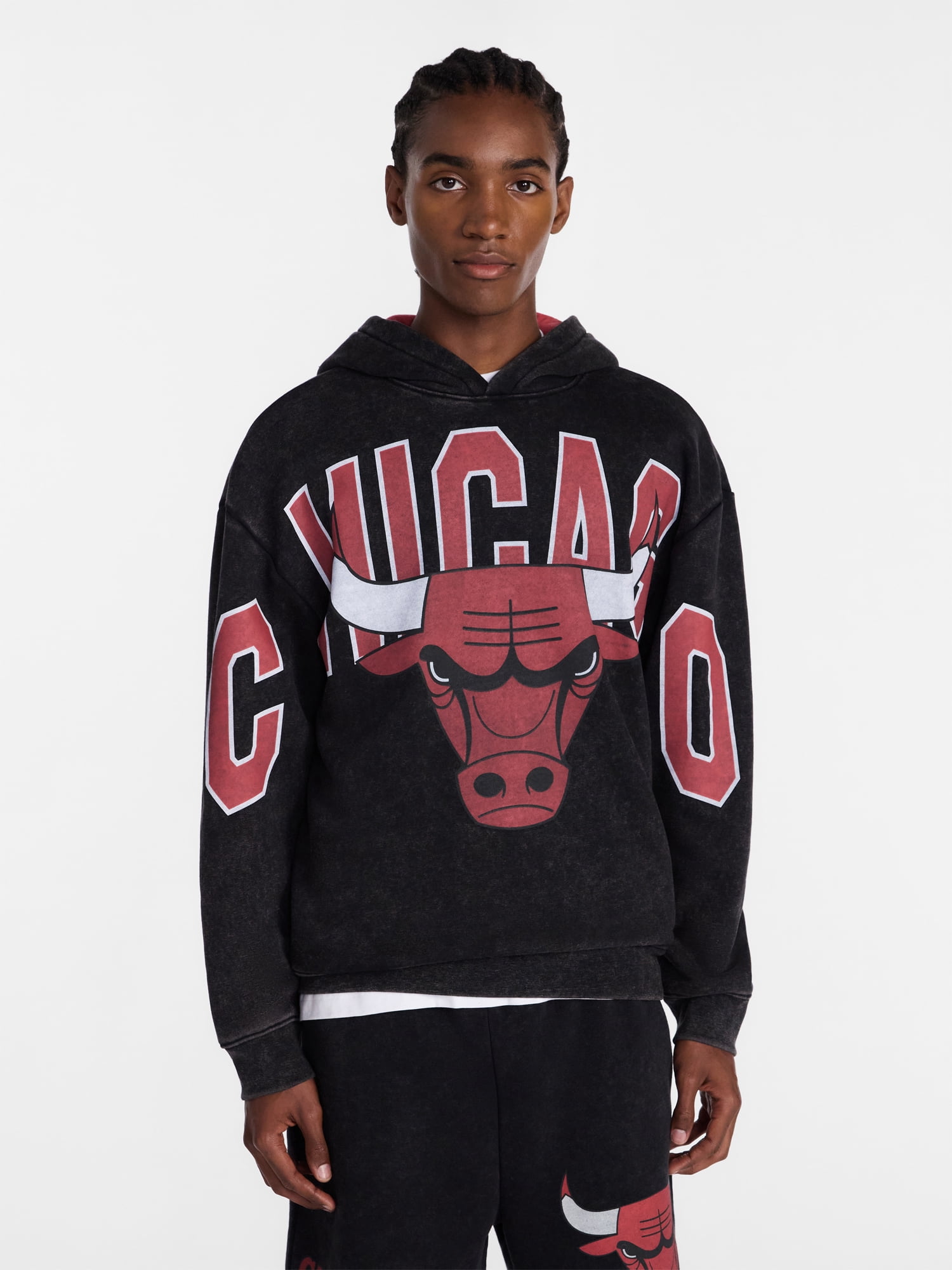 NBA, Men's & Big Men's Oversized Graphic Hoodie, Chicago Bulls, Sizes XS–4XLT