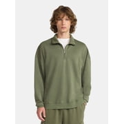 No Boundaries Oversized Quarter Zip Pullover with Long Sleeves, Men's & Big Men's