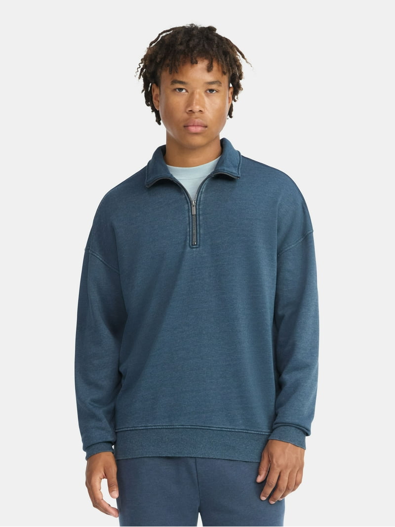 No Boundaries Oversized Quarter Zip Pullover with Long Sleeves