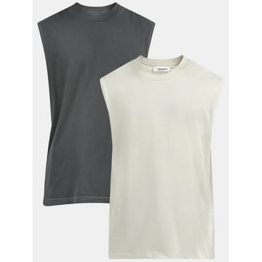 No Boundaries Men's & Big Men's Oversized Sleeveless Muscle Tank Top, 2-Pack, Sizes XS-5XL