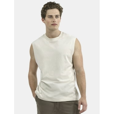 No Boundaries Men's & Big Men's Oversized Sleeveless Cotton Muscle Tee, Sizes XS-5XL
