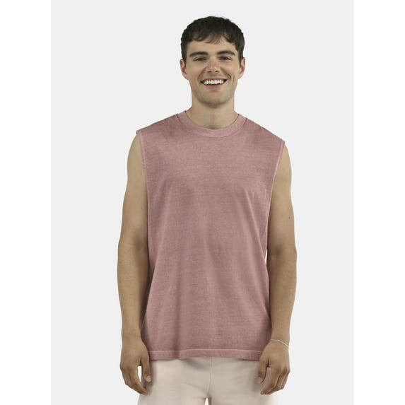 No Boundaries Men's & Big Men's Oversized Sleeveless Cotton Muscle Tee, Sizes XS-5XL