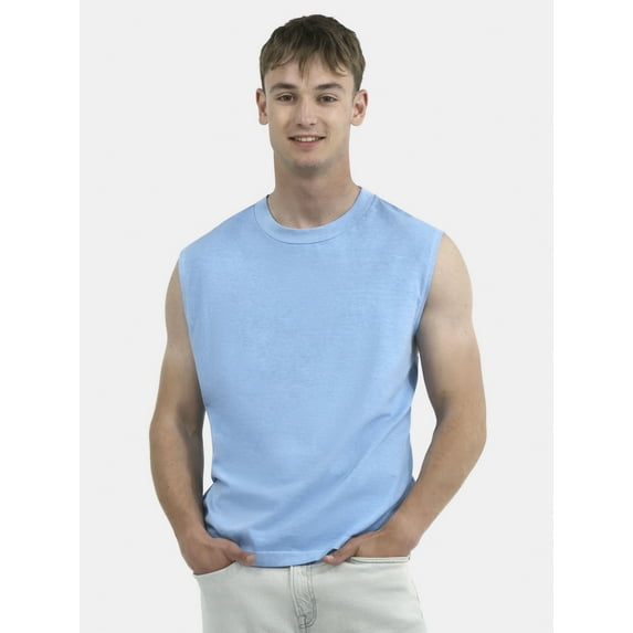 No Boundaries Men's & Big Men's Oversized Sleeveless Cotton Muscle Tee, Sizes XS-5XL