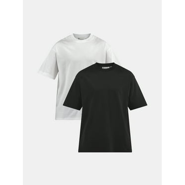 No Boundaries All Gender Cotton Oversize Tee with Short Sleeves, 2-Pack, Men’s Sizes