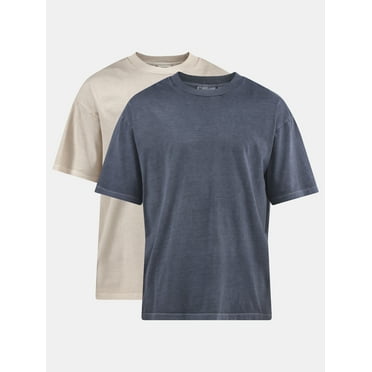 No Boundaries All Gender Cotton Oversize Tee with Short Sleeves, 2-Pack, Men’s Sizes