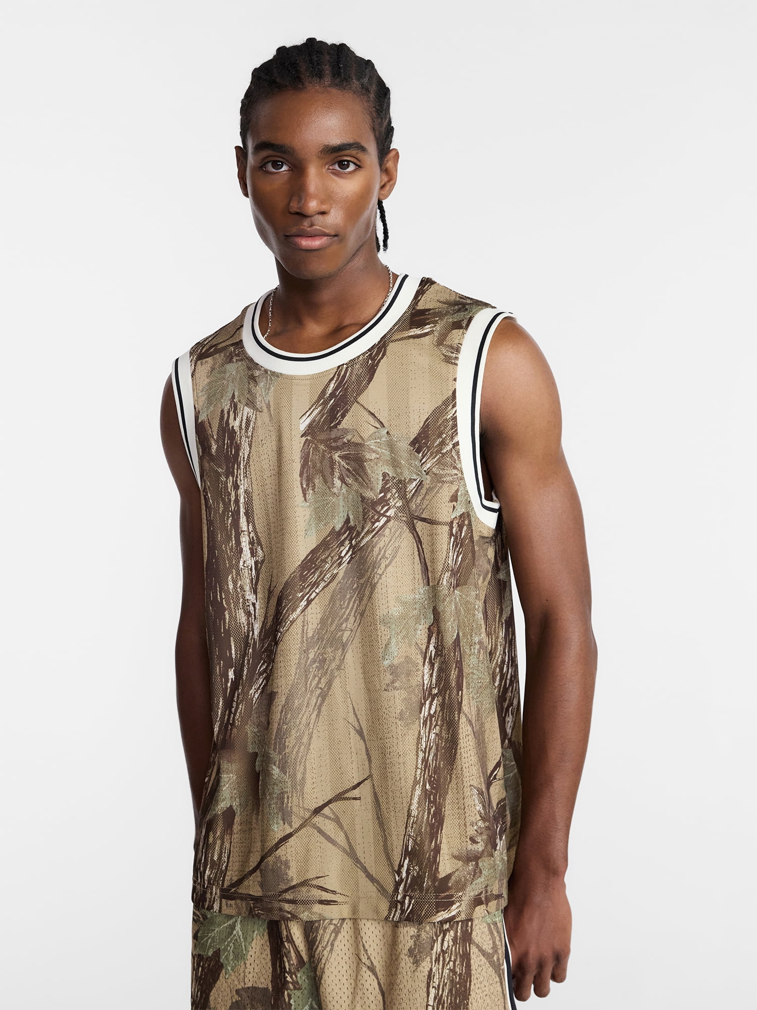 No Boundaries Printed and Solid Mesh Tank Top, Men's XS-4XLT