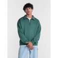 thumbnail image 1 of No Boundaries Boxy Fit Quarter Zip Fleece Sweatshirt with Long Sleeves, Men's XS-4XLT, 1 of 5