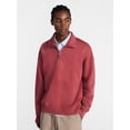 thumbnail image 1 of No Boundaries Boxy Fit Quarter Zip Fleece Sweatshirt with Long Sleeves, Men's XS-4XLT, 1 of 5