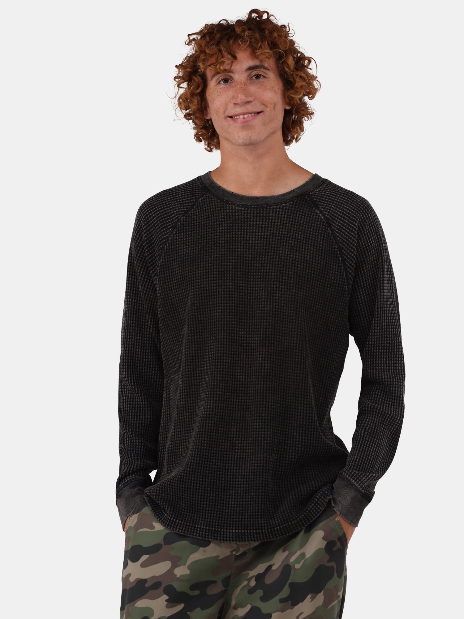No Boundaries Men's & Big Men's Raglan Sleeve Thermal Shirt, Sizes XS-5XL