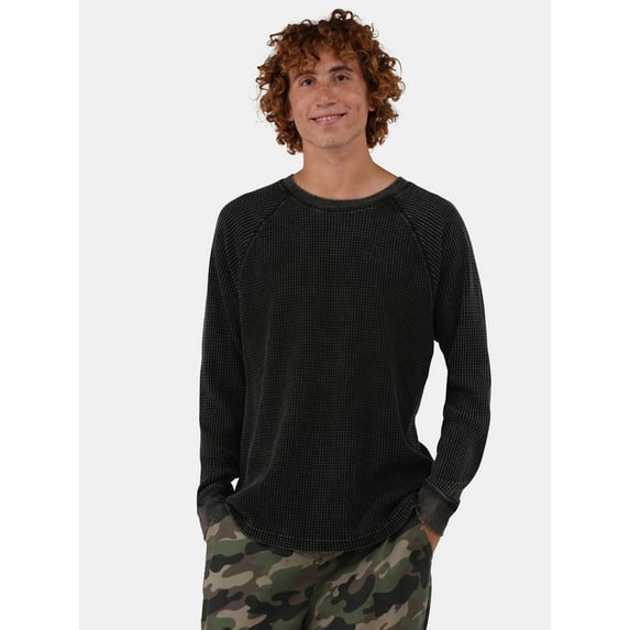 No Boundaries Men's & Big Men's Raglan Sleeve Thermal Shirt, Sizes XS-5XL