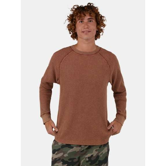 No Boundaries Men's & Big Men's Raglan Sleeve Thermal Shirt, Sizes XS-5XL