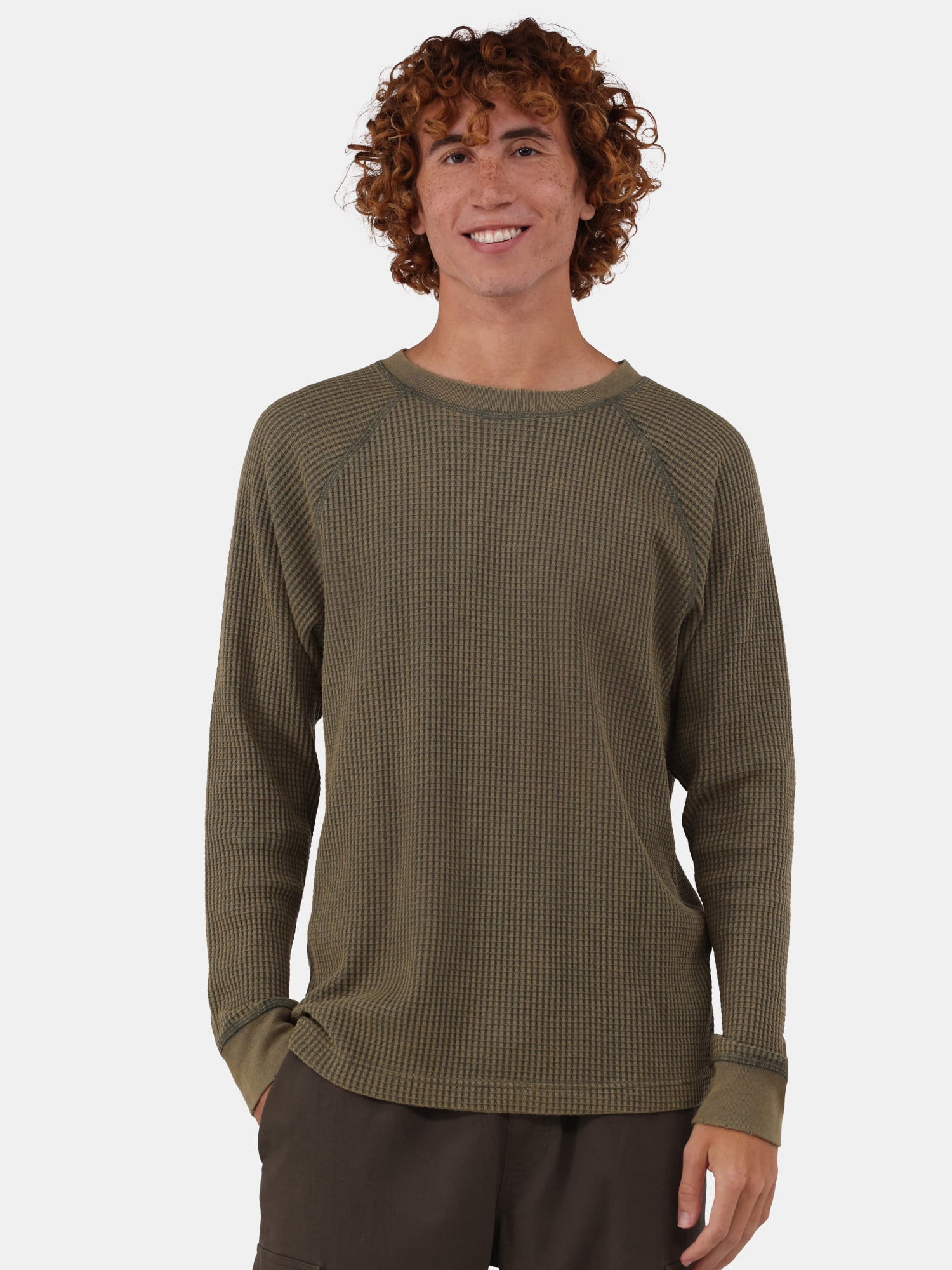 No Boundaries Men's & Big Men's Raglan Sleeve Thermal Shirt, Sizes XS-5XL