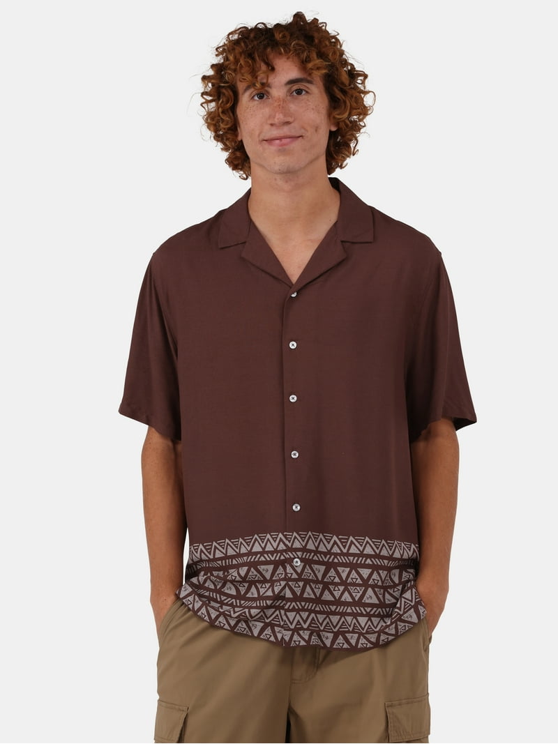 rayon dress shirt men Solid Rayon Short Sleeve Shirt
