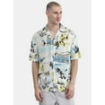 thumbnail image 1 of No Boundaries Printed Rayon Button Up Resort Shirt with Short Sleeves, Men's & Big Men's, 1 of 5