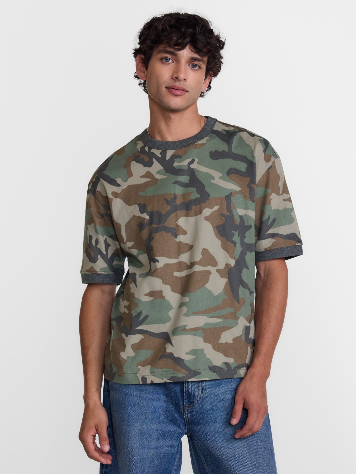 No Boundaries Cotton Ringer Tee, Men's & Big Men’s XS-3XL