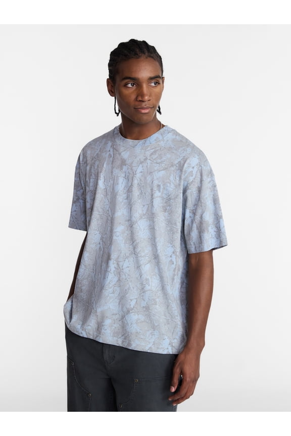 Men's Oversized Boxy Tee with Short Sleeves, XS-4XLT