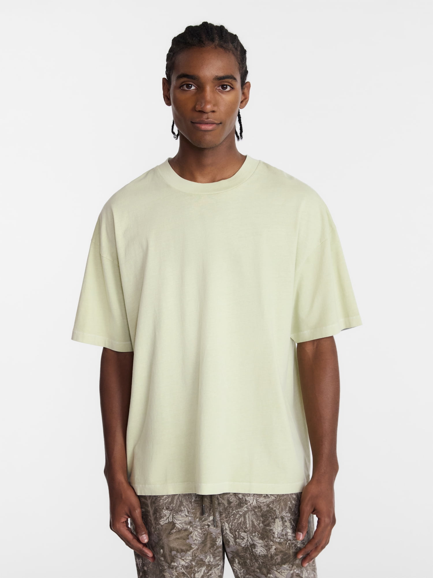 No Boundaries Men's Oversized Boxy Tee with Short Sleeves, XS-4XLT