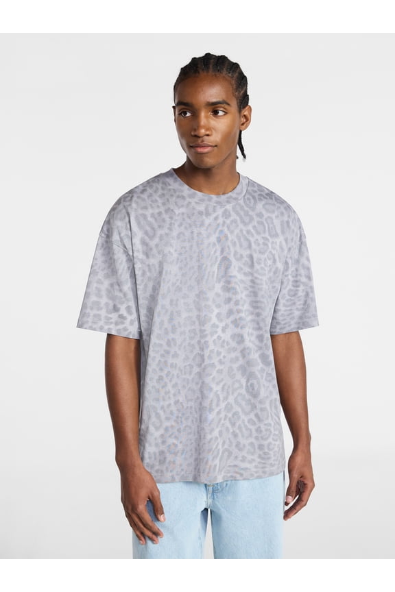 Men's Oversized Boxy Tee with Short Sleeves, XS-4XLT