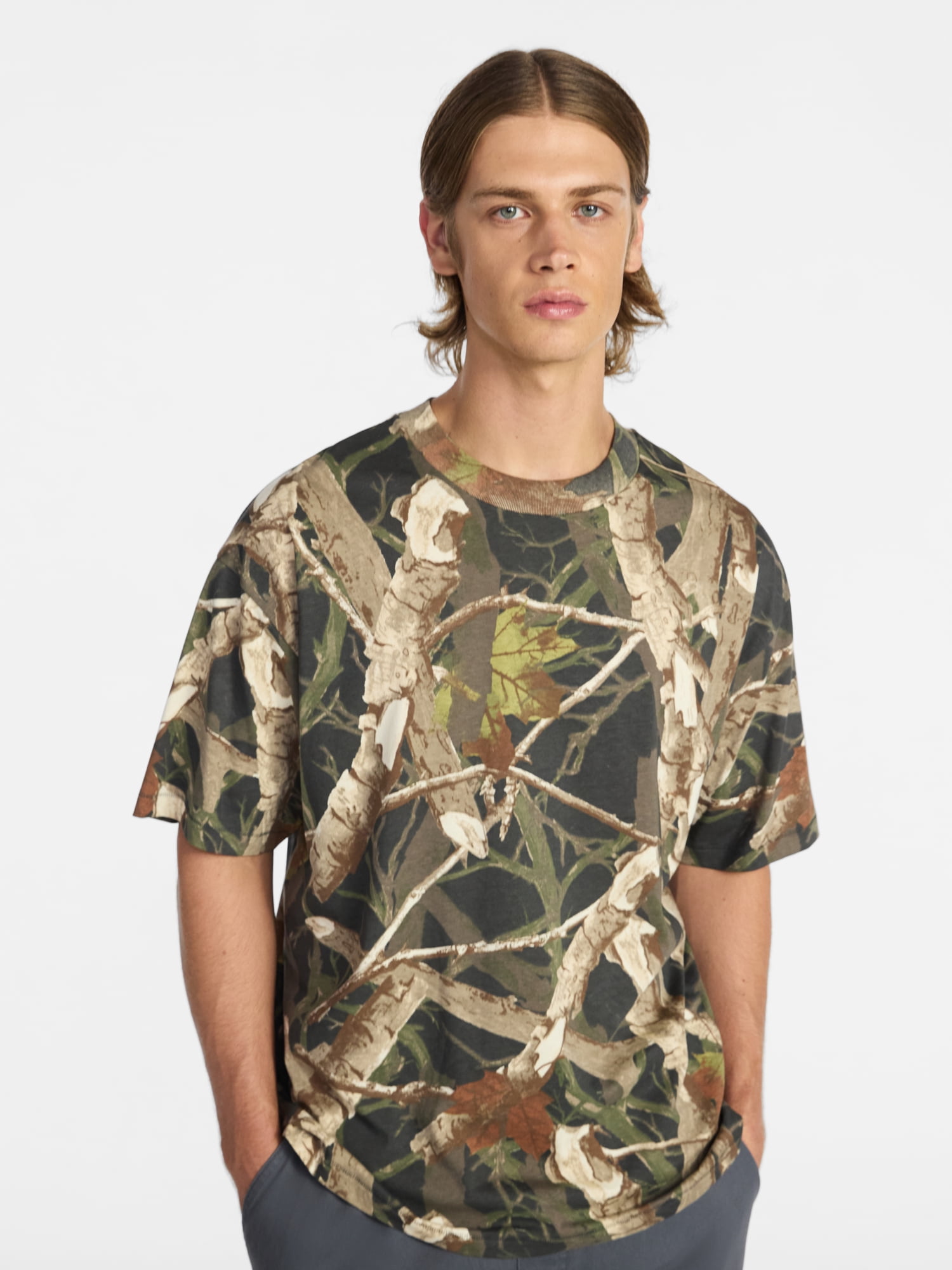 No Boundaries Men's Oversized Boxy Tee with Short Sleeves, XS-4XLT