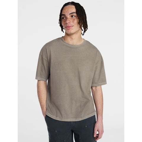 Men's Oversized Boxy Tee with Short Sleeves, XS-4XLT