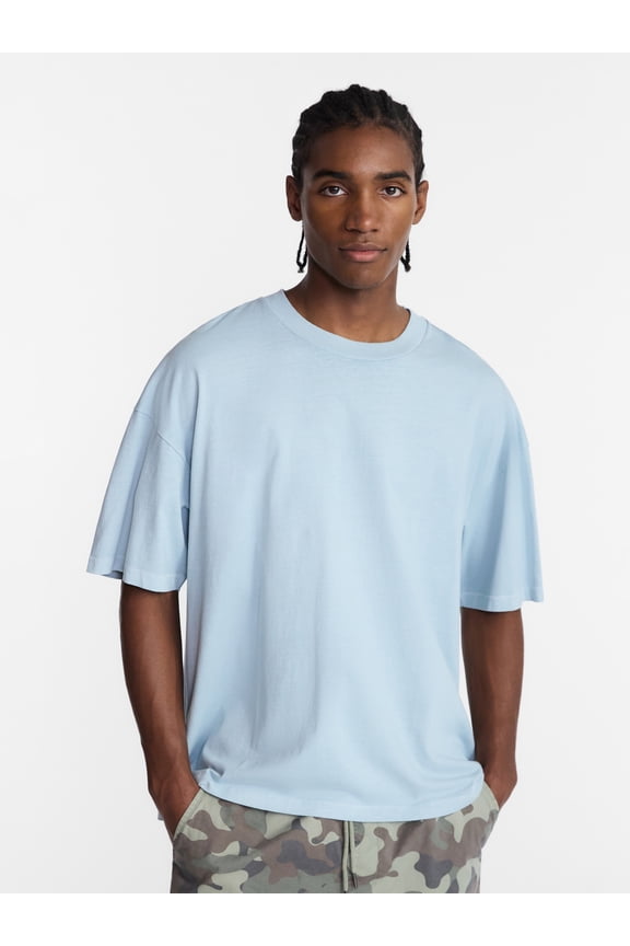 Men's Oversized Boxy Tee with Short Sleeves, XS-4XLT