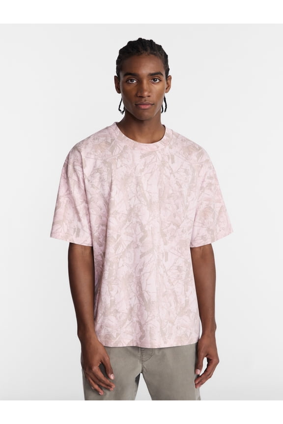Men's Oversized Boxy Tee with Short Sleeves, XS-4XLT