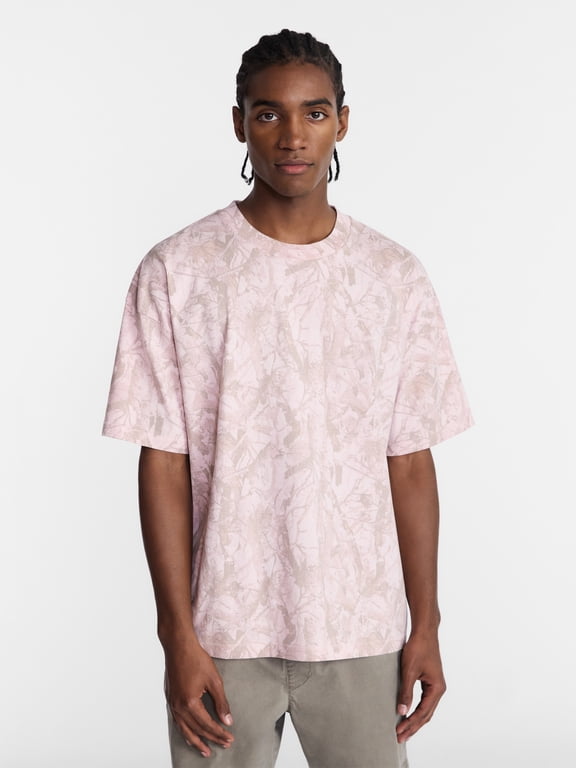 Men's Oversized Boxy Tee with Short Sleeves, XS-4XLT