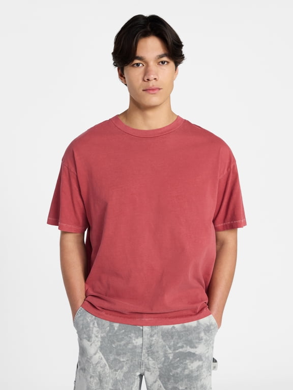 Men's Oversized Boxy Tee with Short Sleeves, XS-4XLT