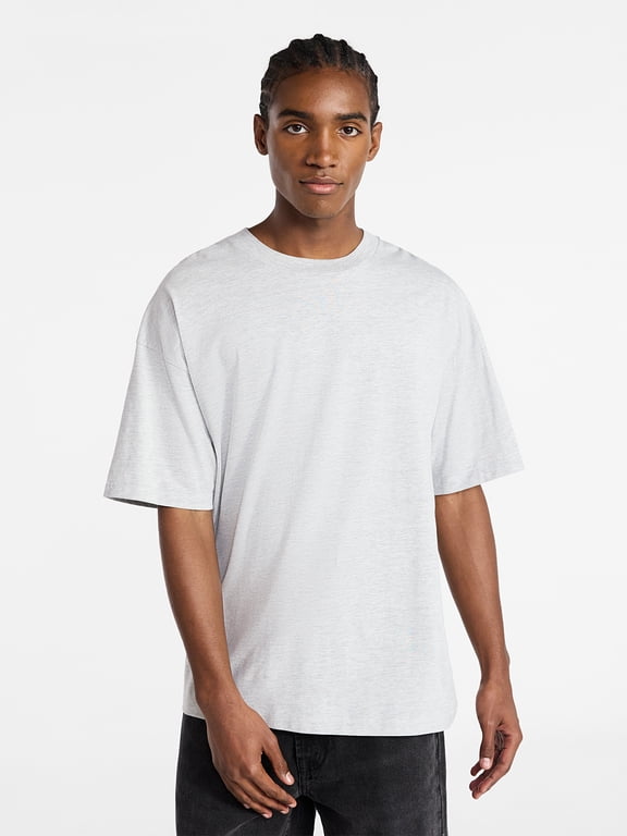 Men's Oversized Boxy Tee with Short Sleeves, XS-4XLT