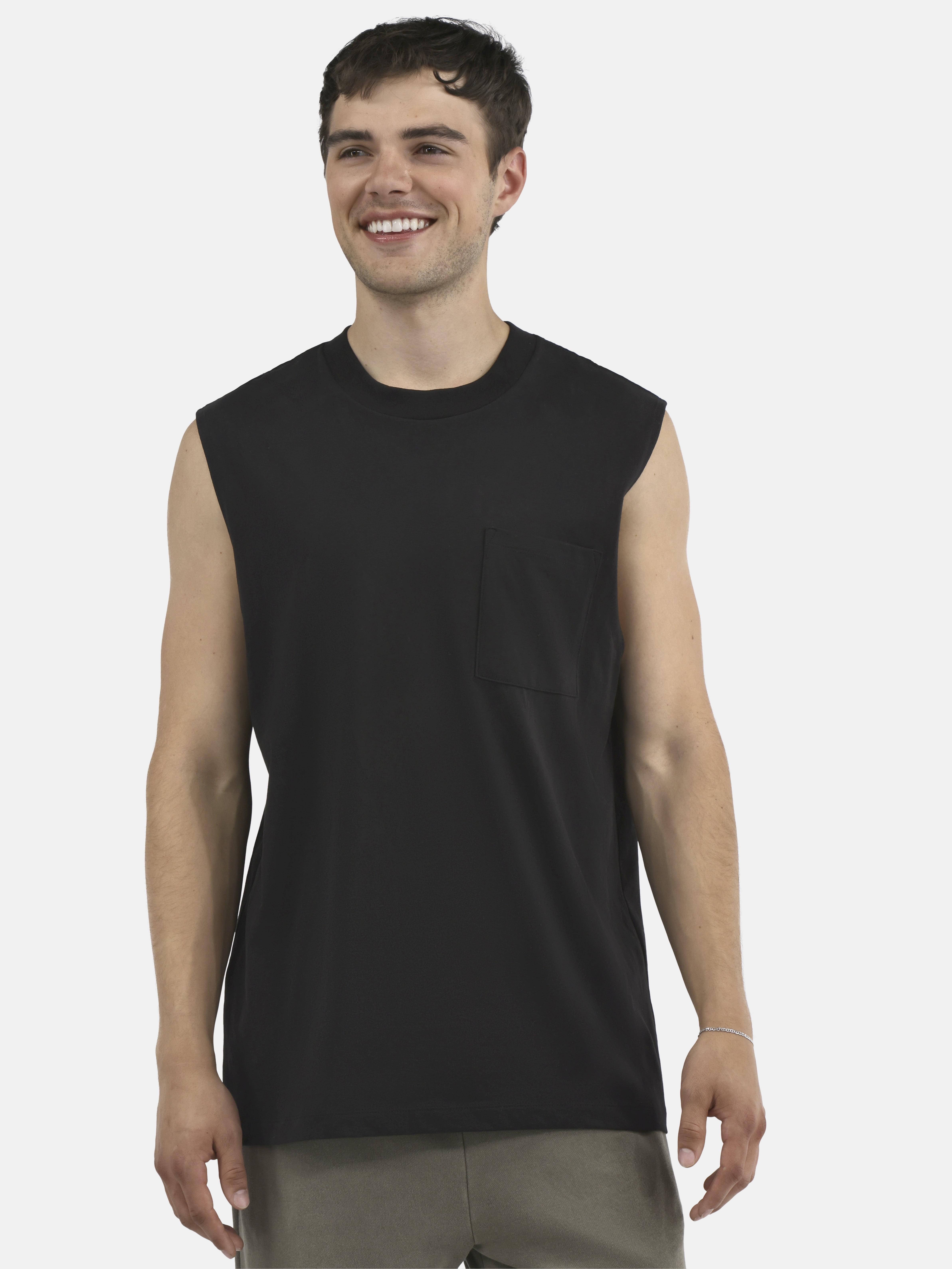 No Boundaries Sleeveless Muscle Tee Tank Top, Men's & Big Men's
