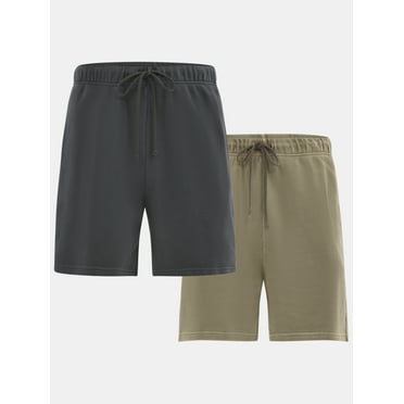 No Boundaries Soft Fleece Jogger Shorts, 6" Inseam, 2-Pack, Men's and Big Men's