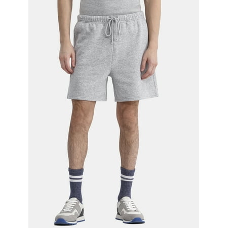 No Boundaries Soft Fleece Jogger Shorts, 6 in Inseam, Men's and Big Men's