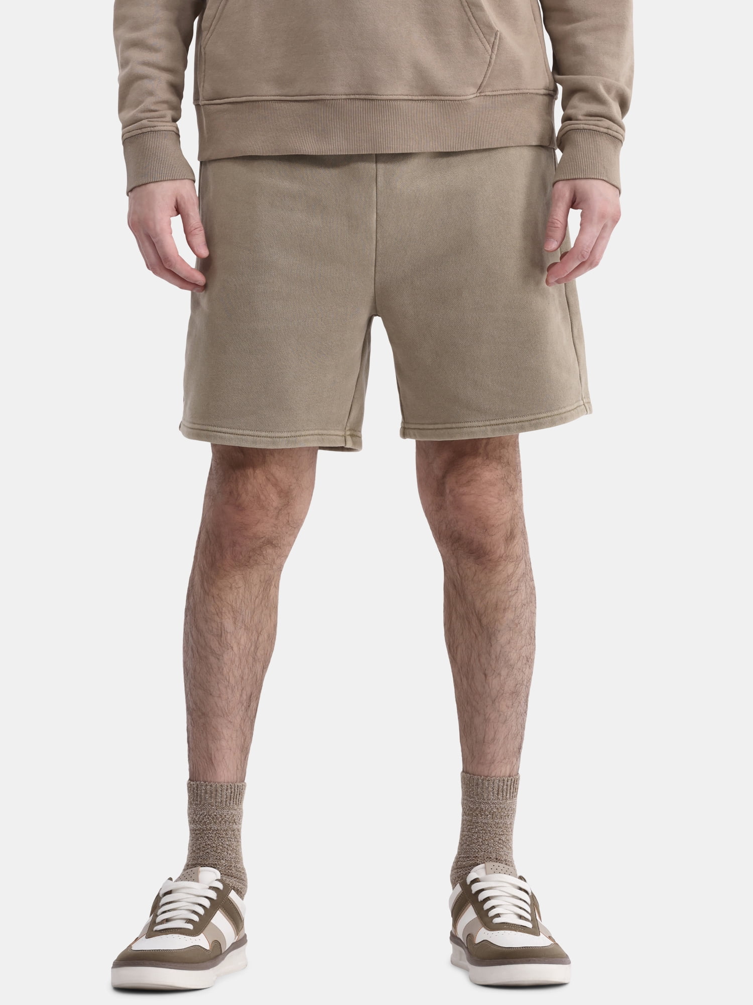 No Boundaries Soft Fleece Jogger Shorts, 6" Inseam, Men's and Big Men's ...