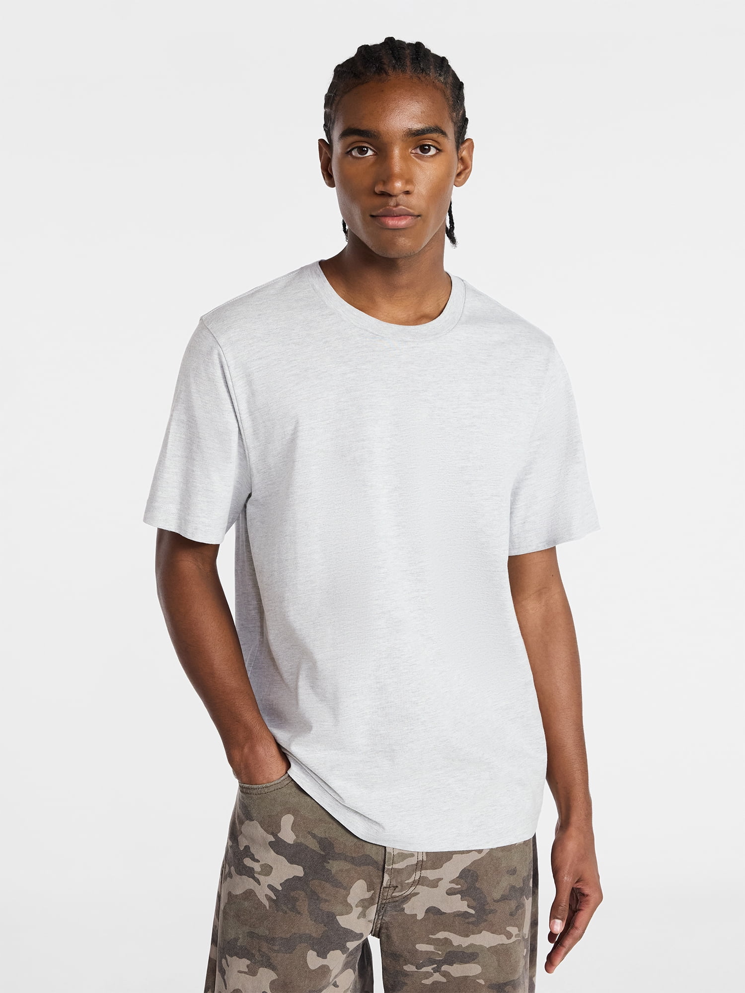 No Boundaries Standard Fit Cotton Tee with Short Sleeves, Men's and Big Men's XS-5XL