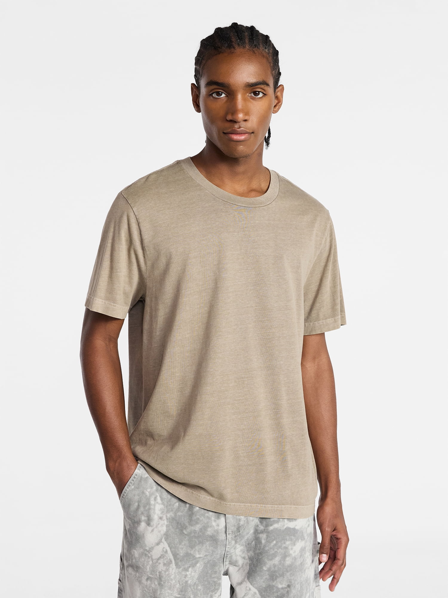No Boundaries Standard Fit Cotton Tee with Short Sleeves, Men's and Big Men's XS-5XL