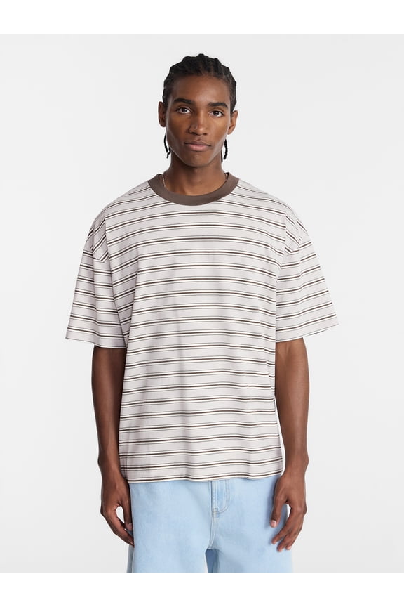 Men's & Big Men's Stripe Pattern Tee Shirt, XS-4XLT