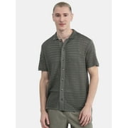 Men's & Big Men's Sweater Knit Polo Mesh Button Front Short Sleeve Shirt, Sizes XS-5XL