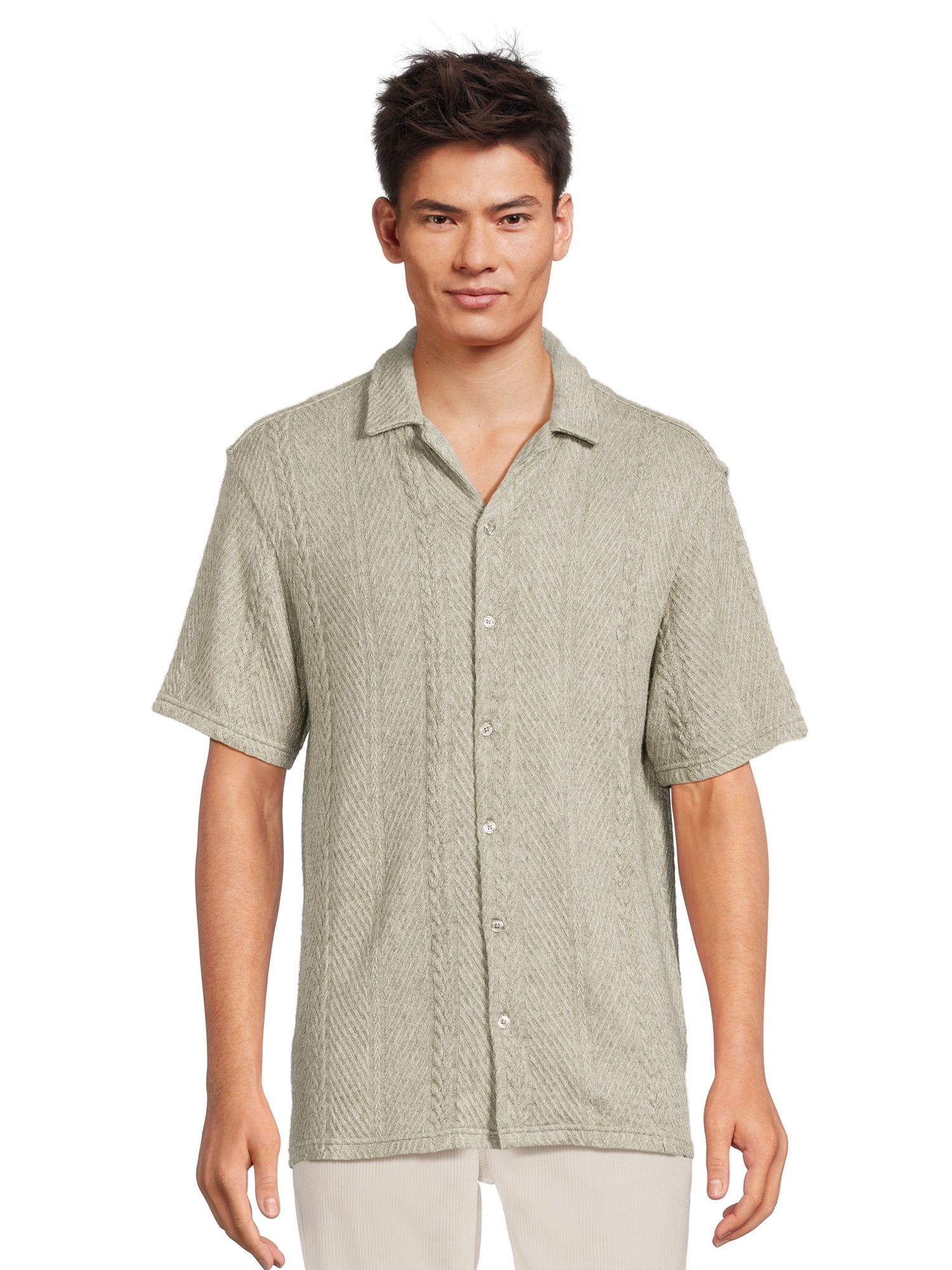 No Boundaries Men’s Rayon Resort Shirt, Sizes XS-3XL