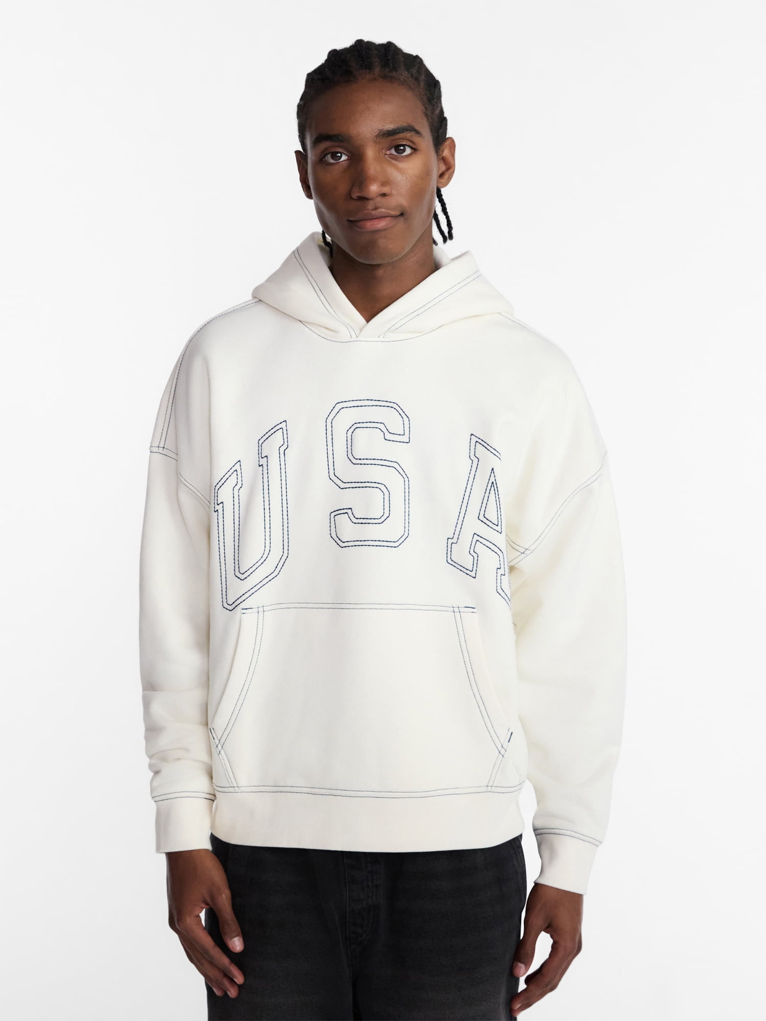 No Boundaries USA Hoodie with Embroidery, Men's XS-4XLT - Walmart.com