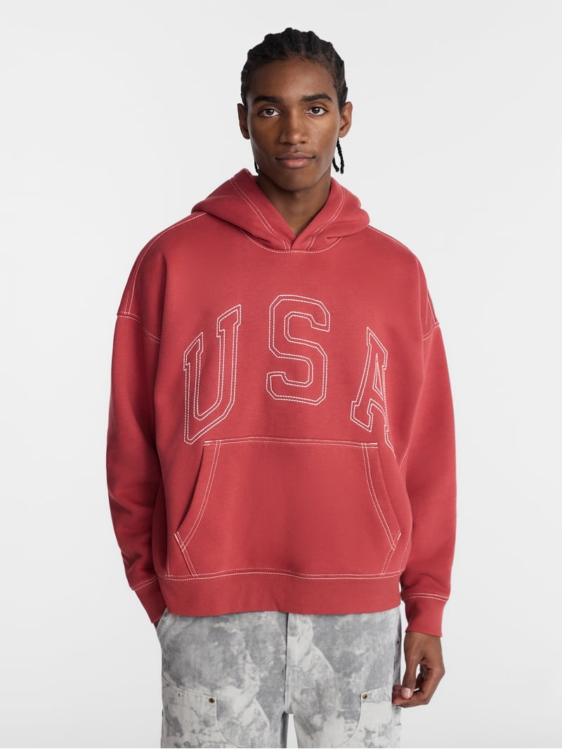 No Boundaries USA Hoodie with Embroidery, Men's XS-4XLT - Walmart.com