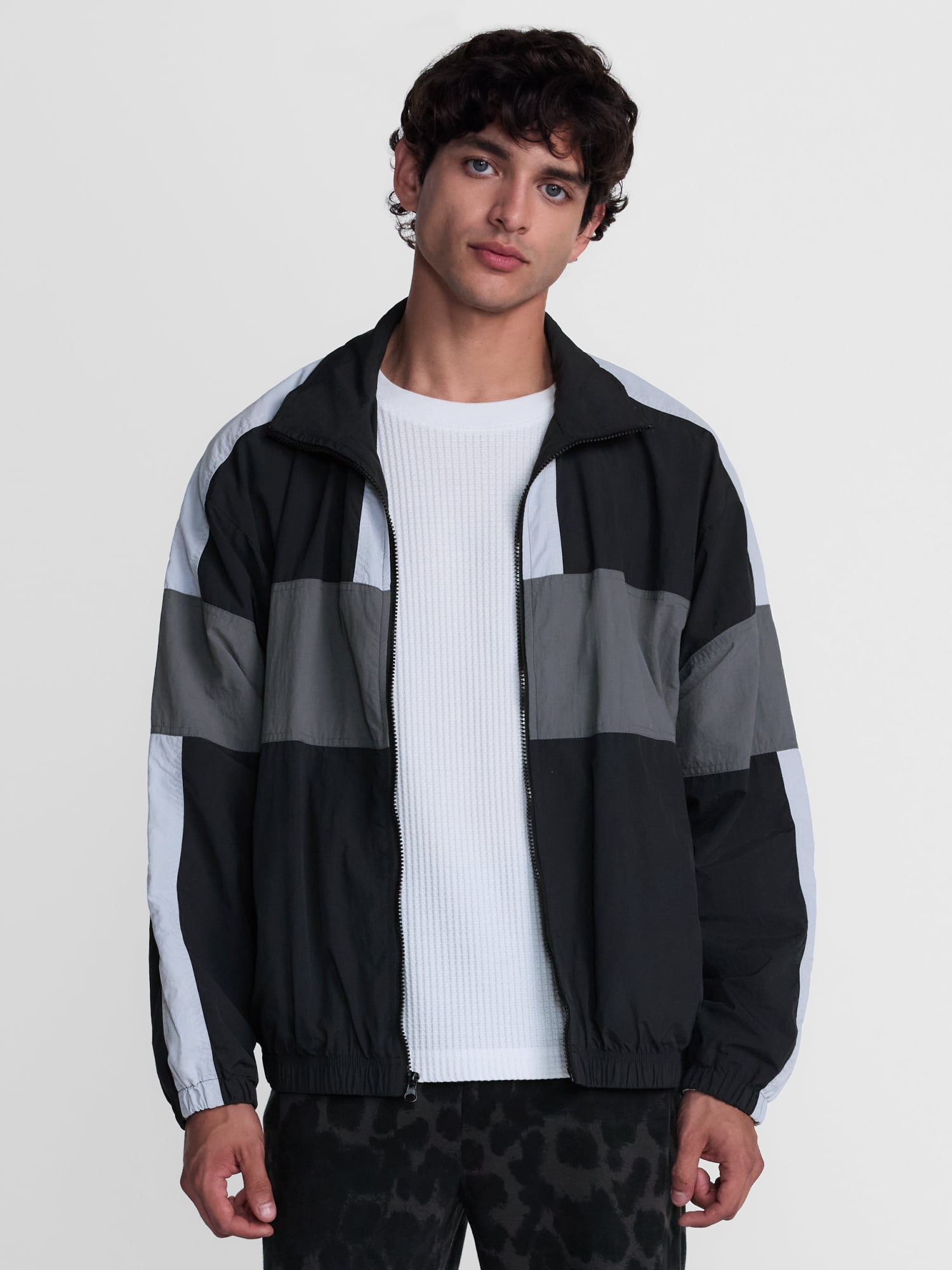 No Boundaries Windbreaker Jacket with Long Sleeves, Men's XS-4XLT