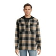 thumbnail image 1 of No Boundaries Men’s & Big Men’s Zip Hooded Flannel Shirt, Sizes XS-5XL, 1 of 5