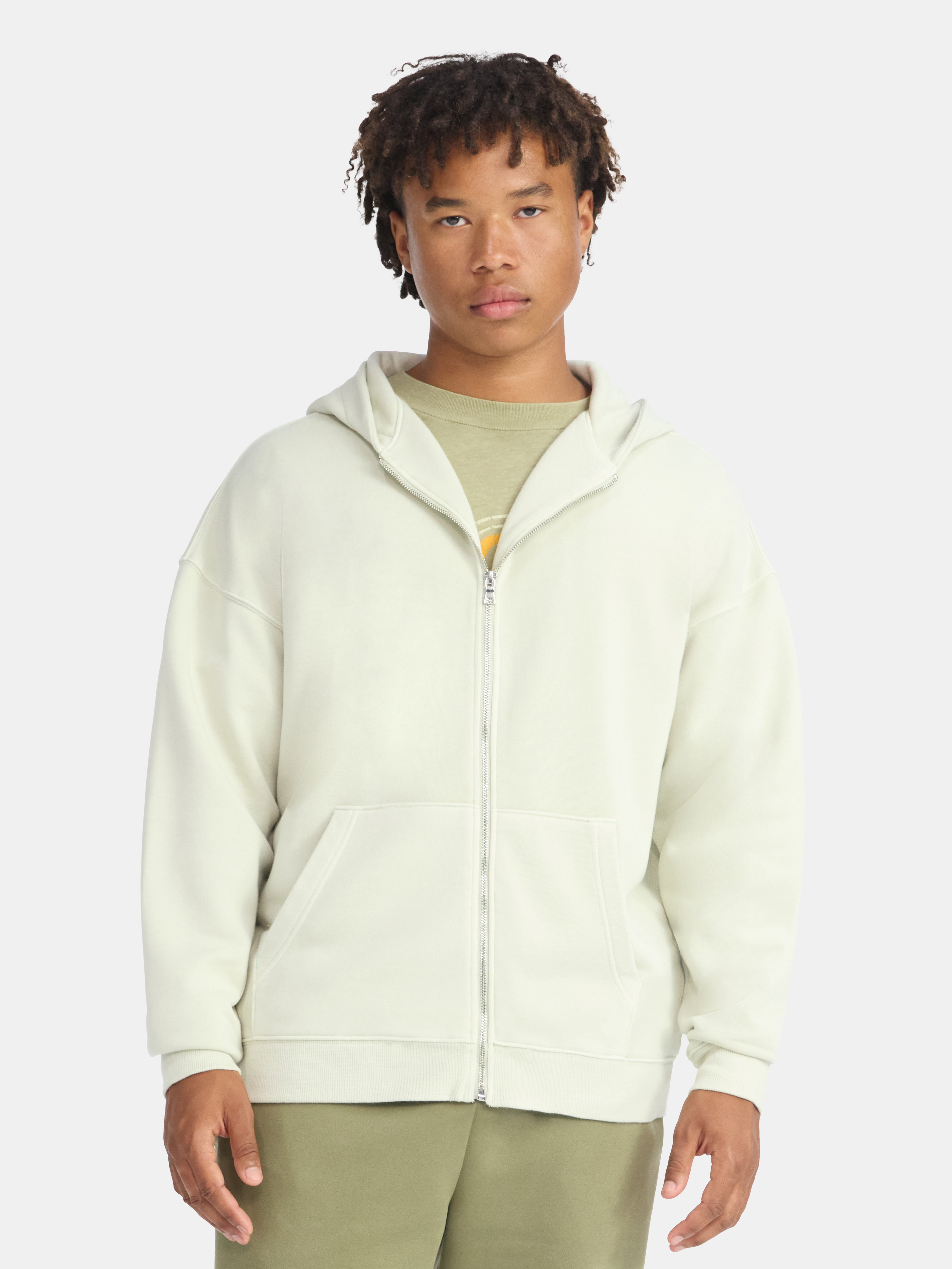 No Boundaries Zip Hoodie with Long Sleeves, Men's & Big Men's