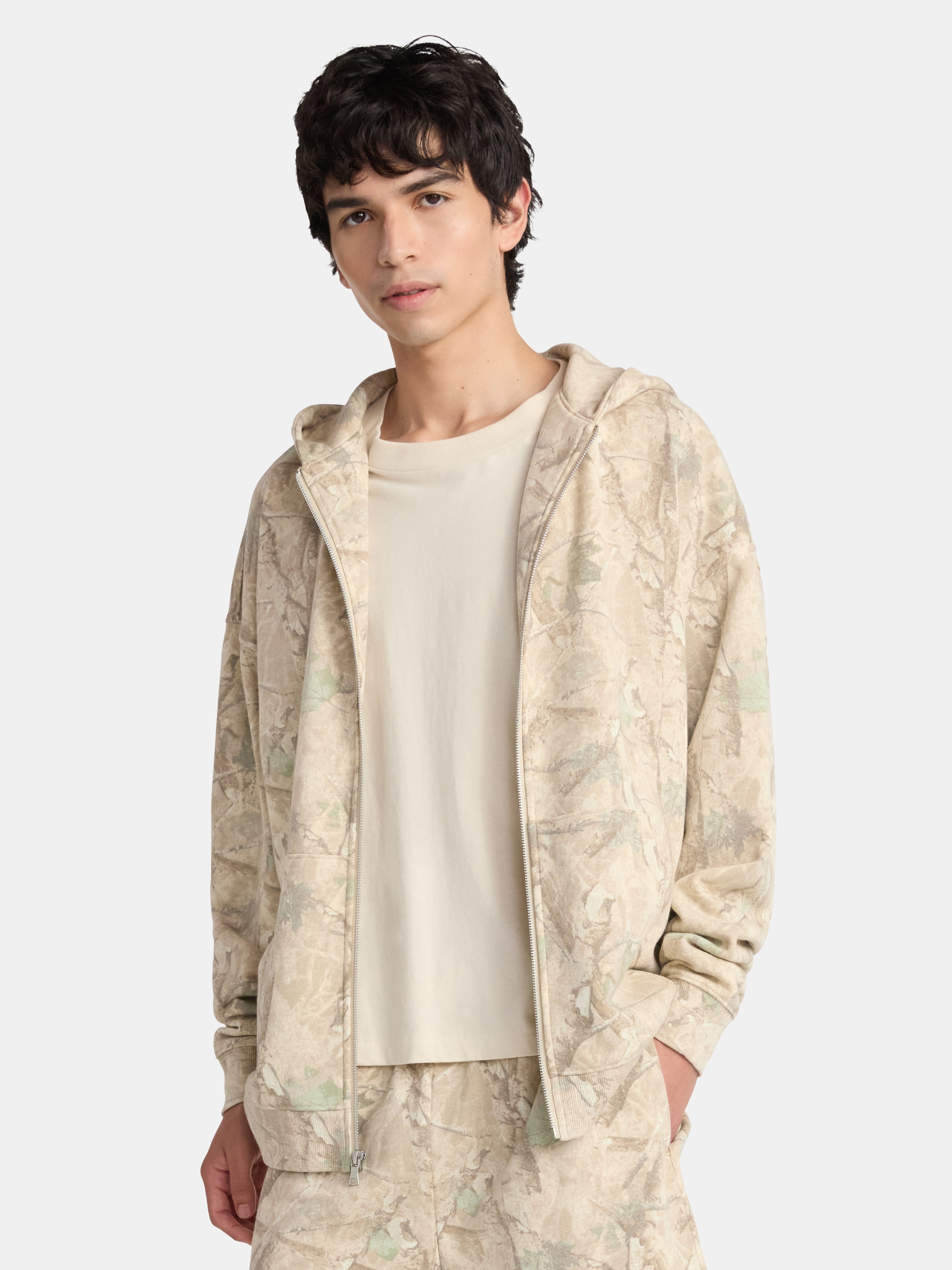 No Boundaries Zip Hoodie with Long Sleeves, Men's & Big