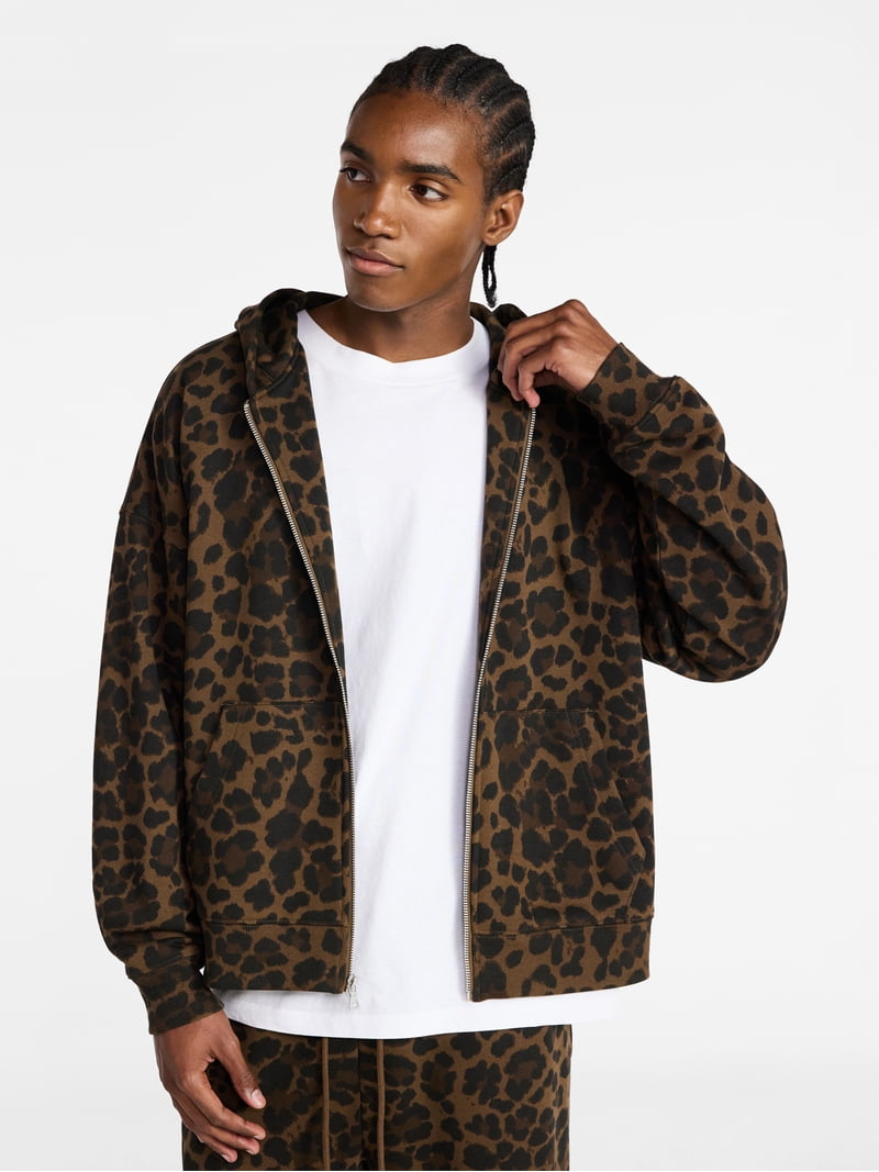 No Boundaries Zip Hoodie with Long Sleeves, Men's XS-4XLT