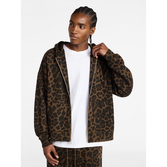 No Boundaries Zip Hoodie with Long Sleeves, Men's XS-4XLT