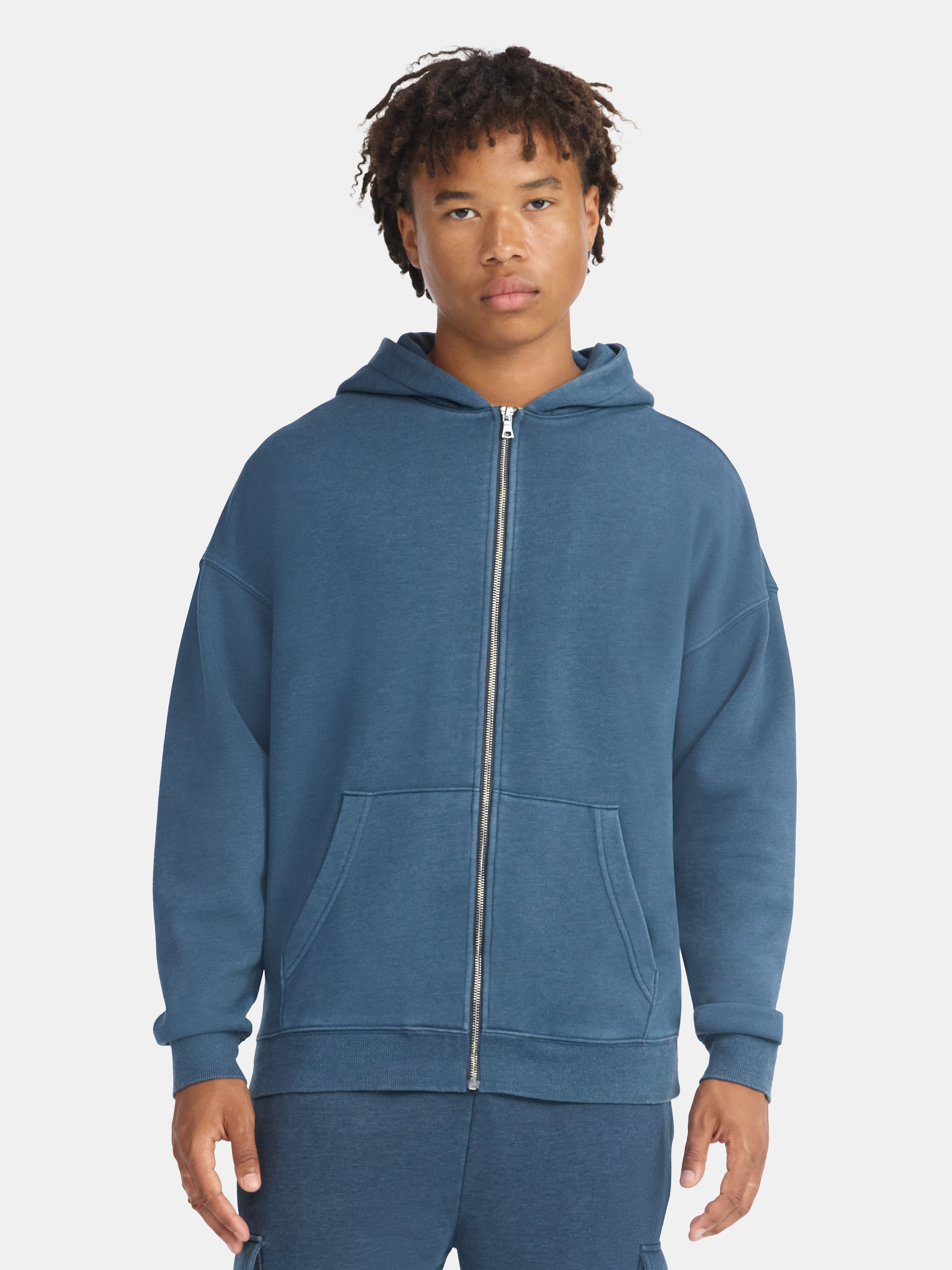 No Boundaries Zip Hoodie with Long Sleeves, Men's & Big Men's