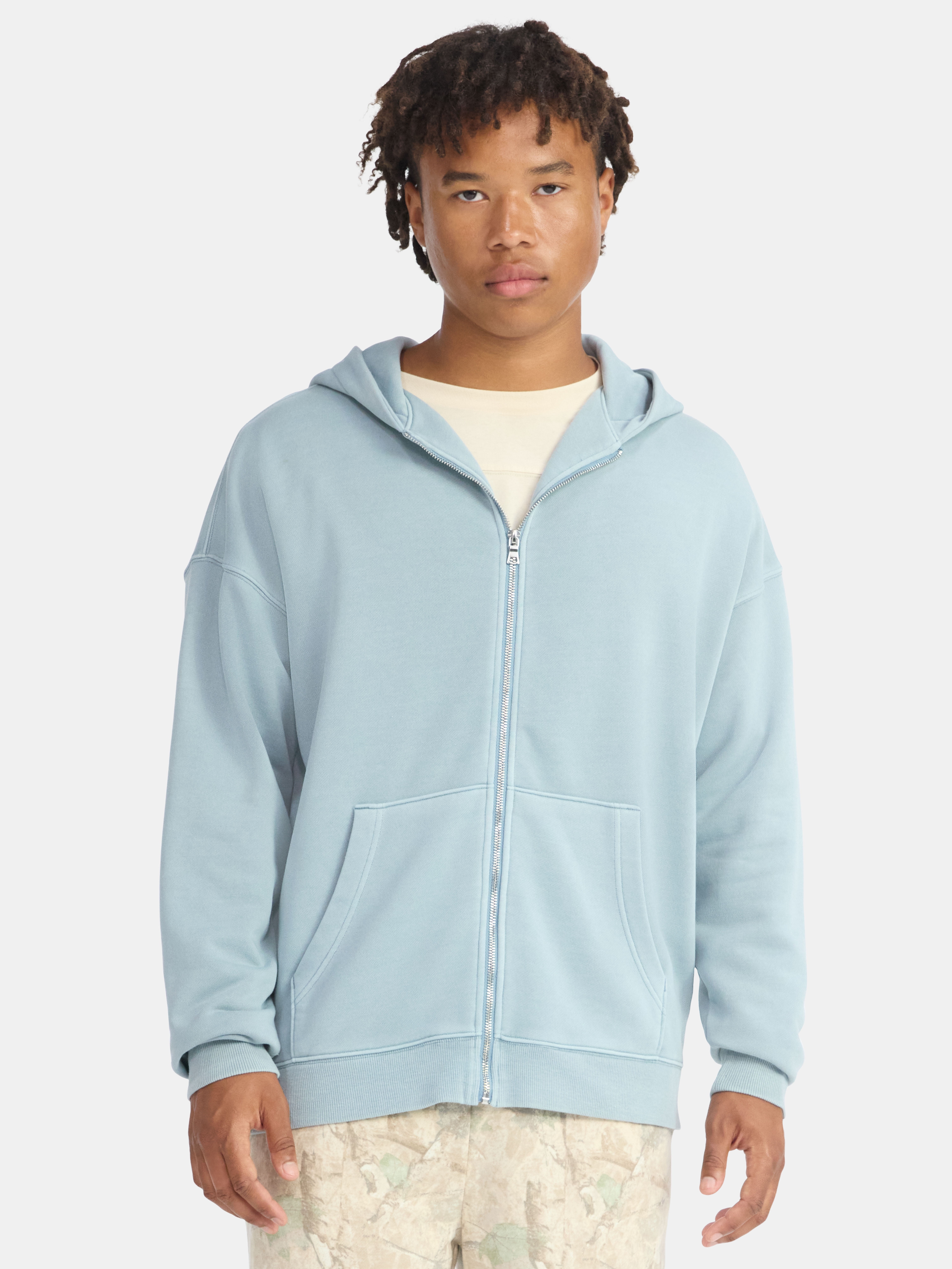 No Boundaries Zip Hoodie with Long Sleeves, Men's & Big Men's