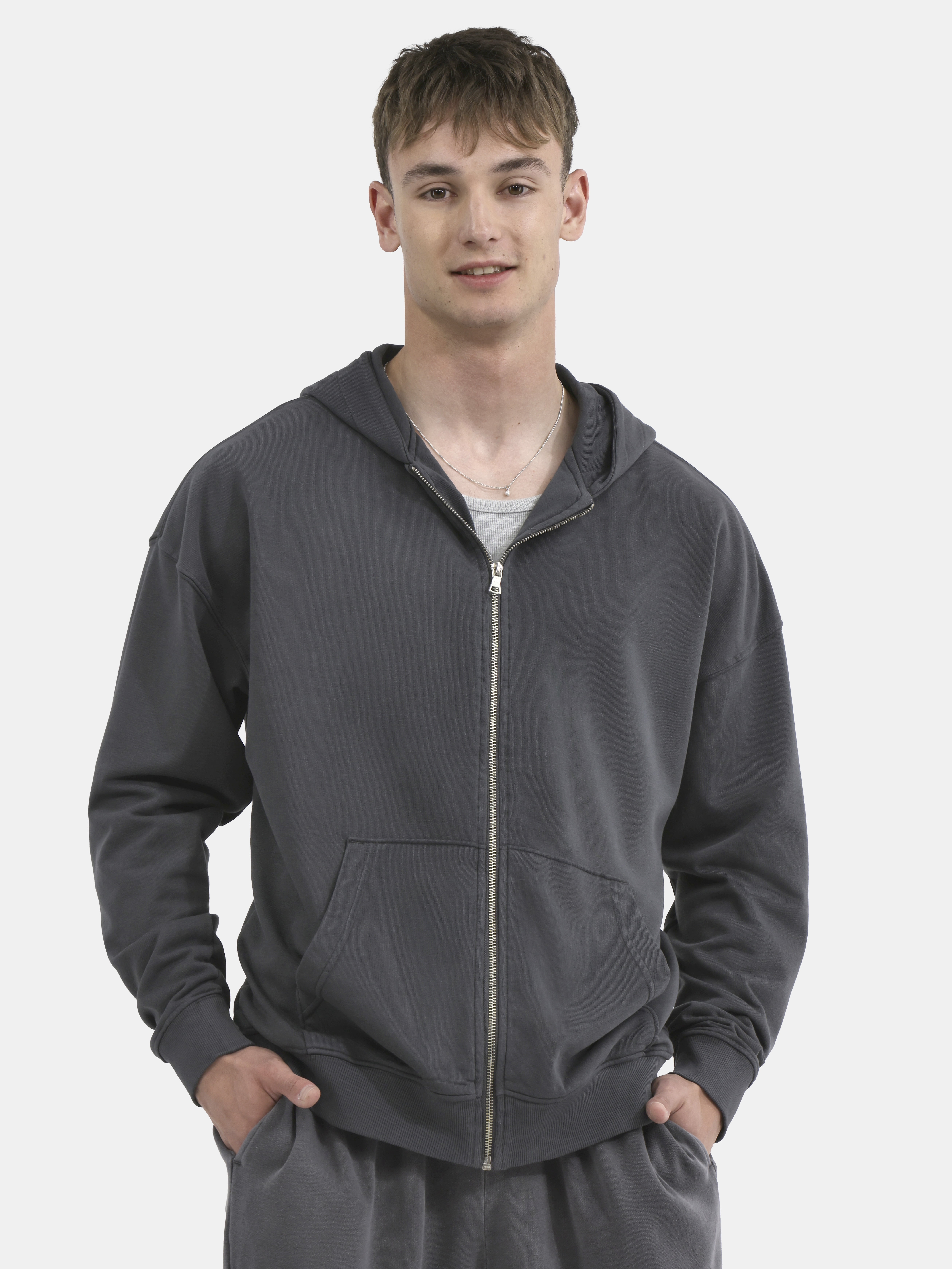 No Boundaries Zip Hoodie with Long Sleeves, Men's & Big Men's