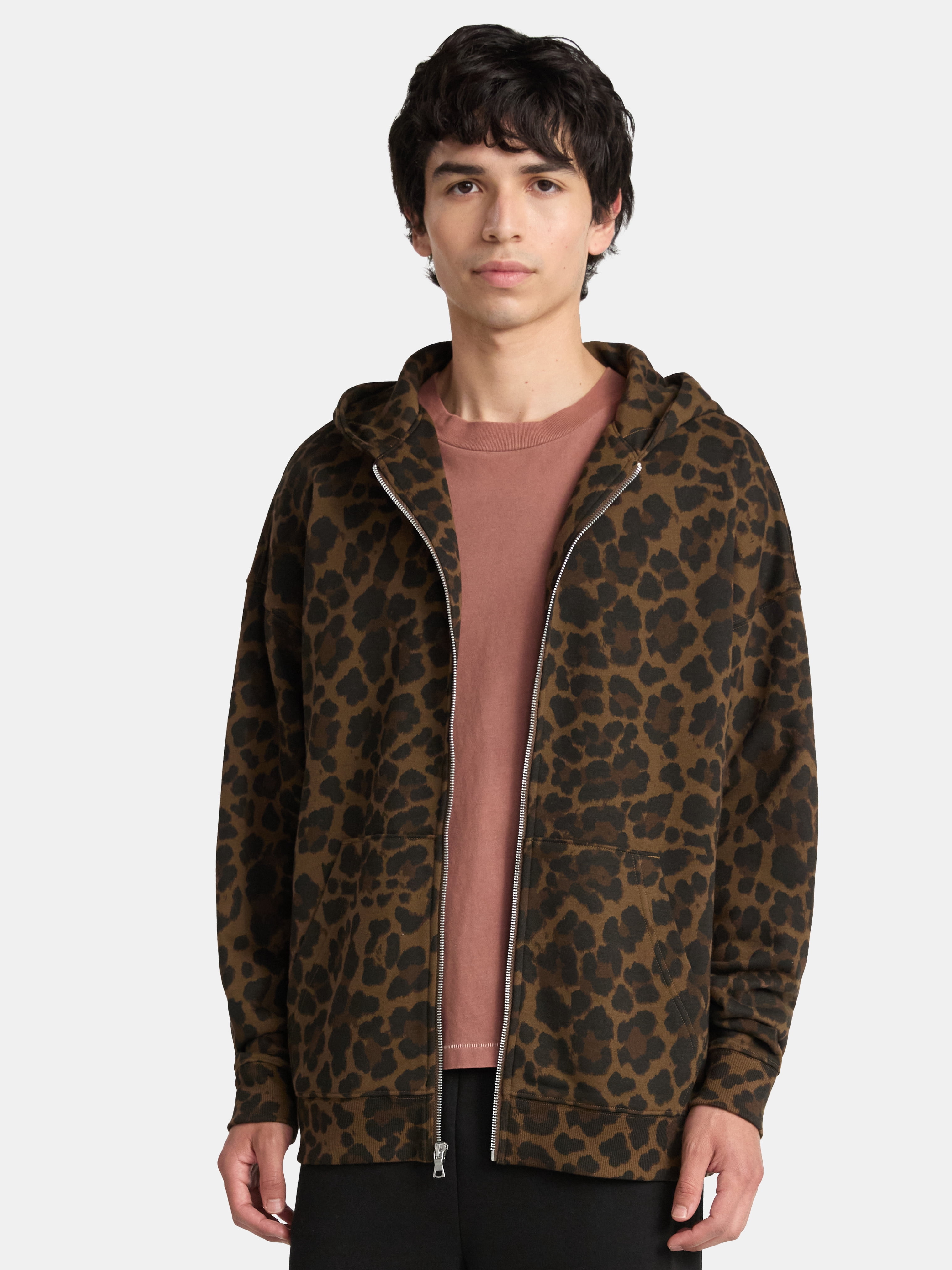 No Boundaries Zip Hoodie with Long Sleeves, Men's & Big Men's